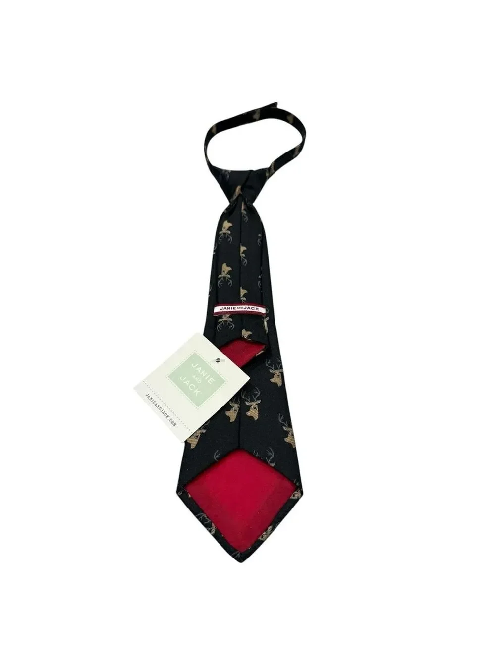 Boys‎ Janie and Jack Tie Size Up to 3 Black Gold Deer